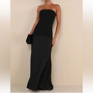 Lulu's Classic Black Strapless Dress